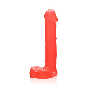 SI IGNITE Cock with Balls, Vinyl, Red, 23 cm (9 in), Ø 4,8 cm (1,9 in)