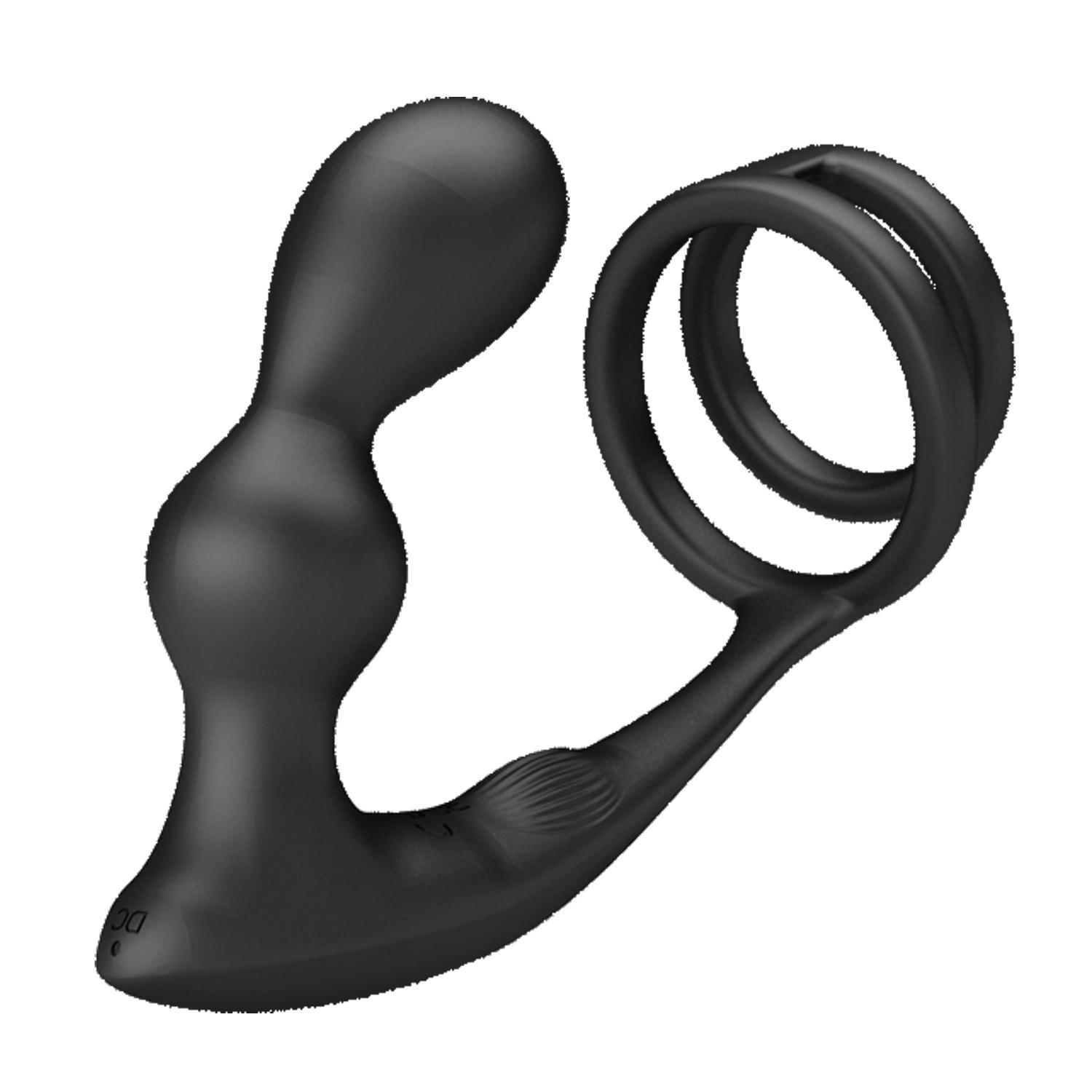 PRETTY LOVE - Marshall, Remote Control Prostate Masager with Testis Ring, Additional Perineum vibrator, Dual Motors, 12 Functions of Vibration, Silicone and ABS, USB Rechargeale, Remote by 1 AAA Battery 35*102