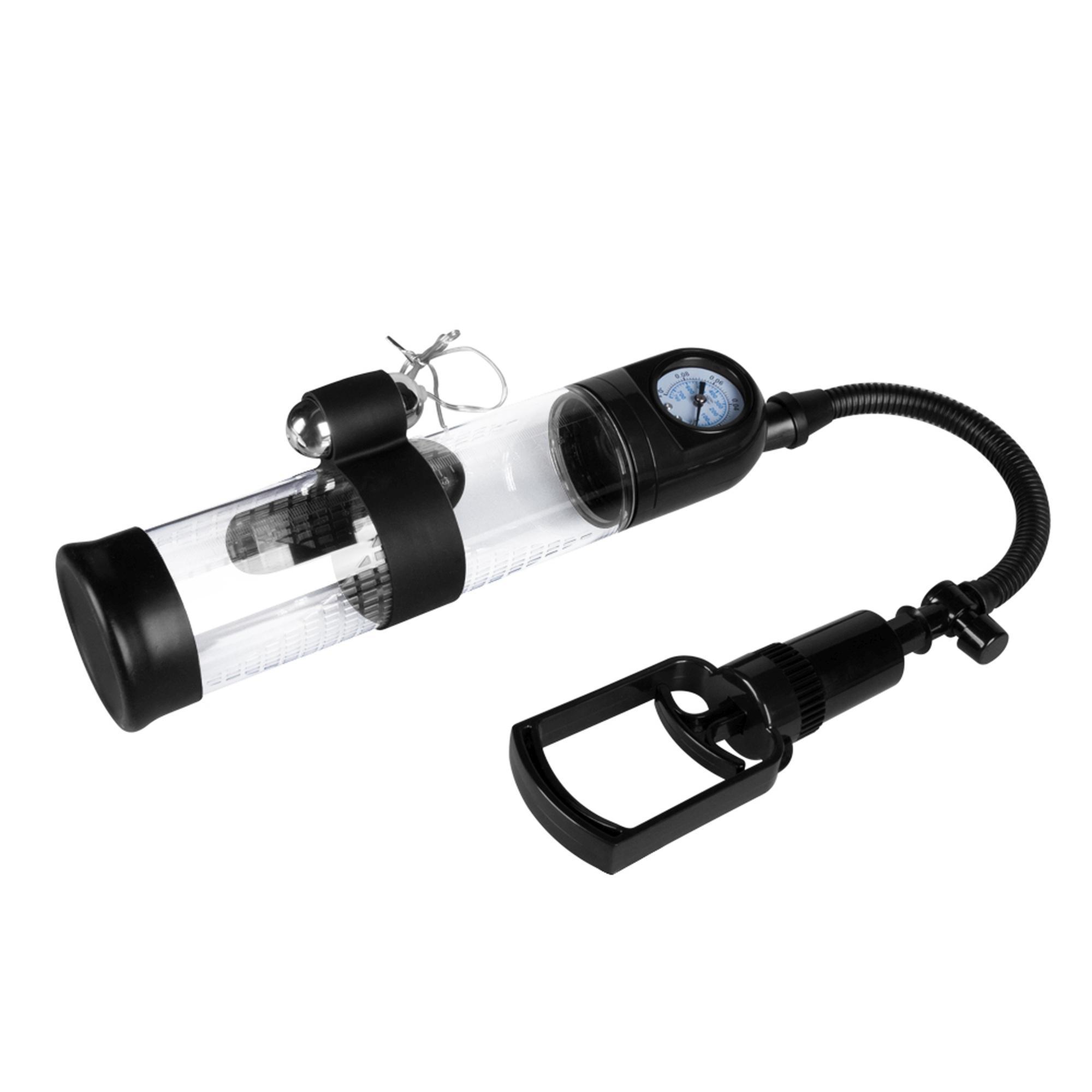 Powerpump Penis Pump Master Vibrating, Black & Clear