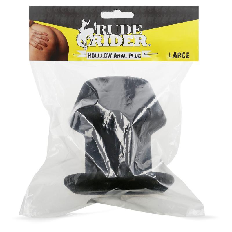 Rude Rider Hollow Anal Plug Large Black