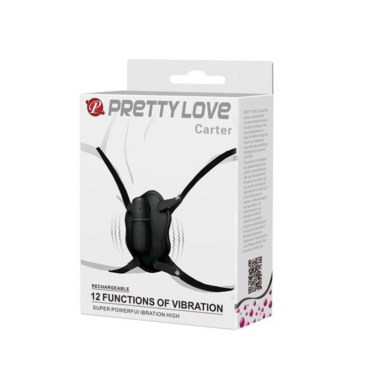 PRETTY LOVE - Carter, Strap on with rechargeable bullet, 12 functions of vibration L:110mm  W:65mm  H:45mm