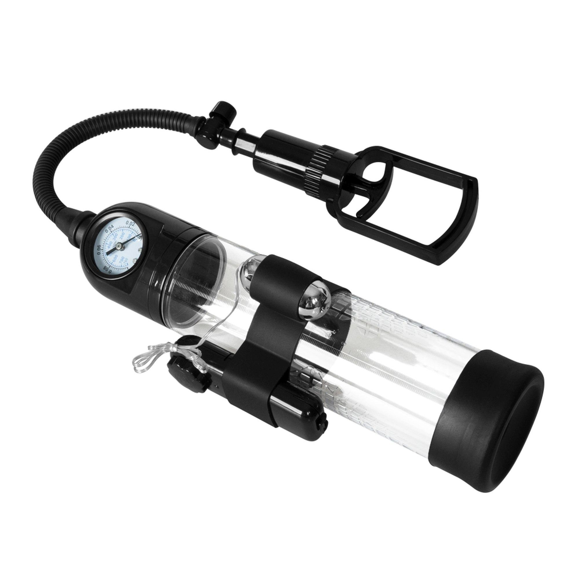 Powerpump Penis Pump Master Vibrating, Black & Clear