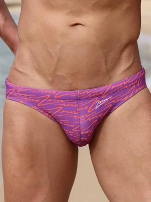 2Eros V20 Signature Print Swim Brief Purple - Size: L